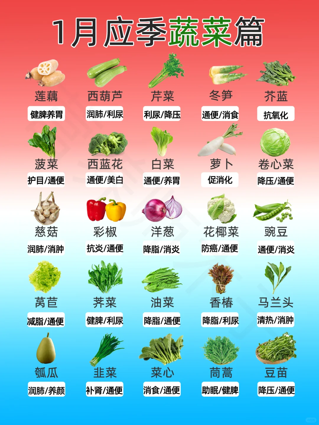 1月份应季蔬菜🥬