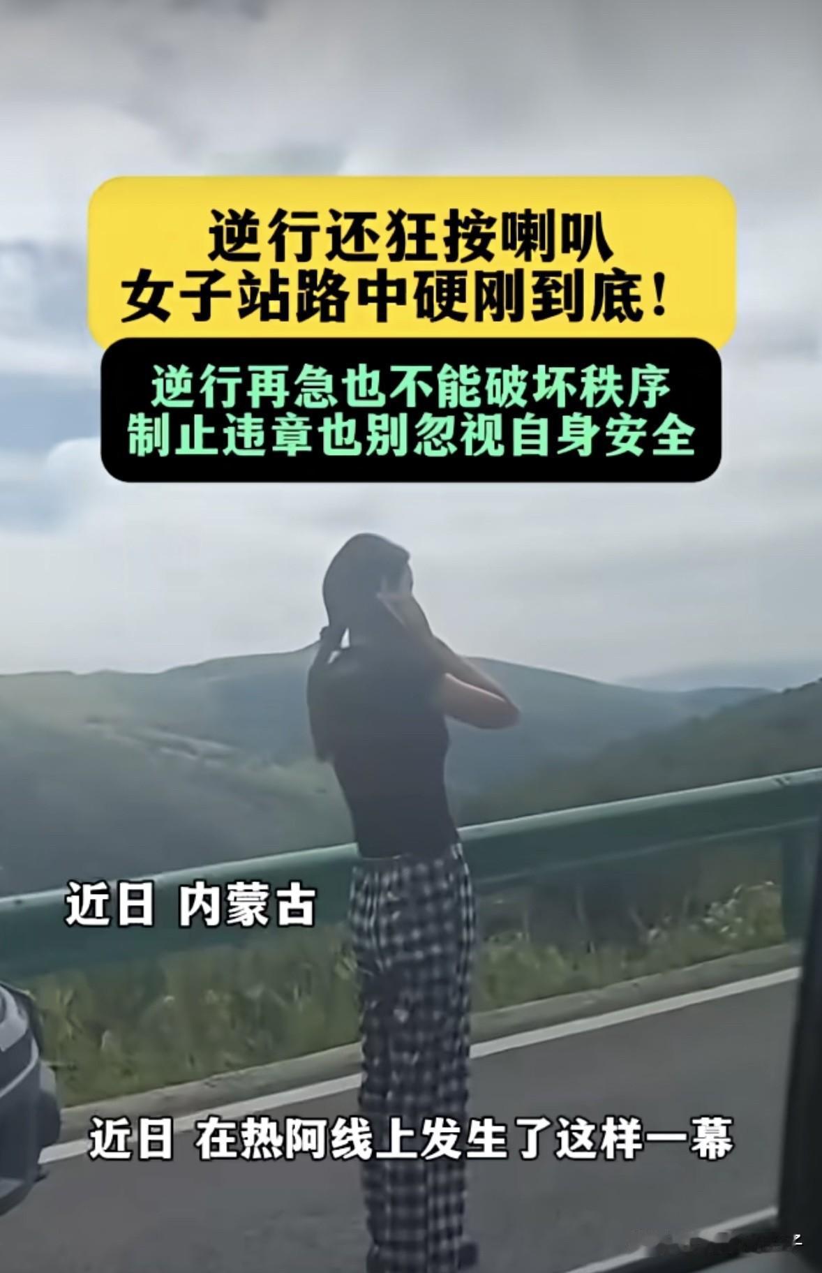 这才是真正的最强孤勇者
最近在内蒙古一道路上，一辆私家车不仅逆行，还疯狂地按喇叭