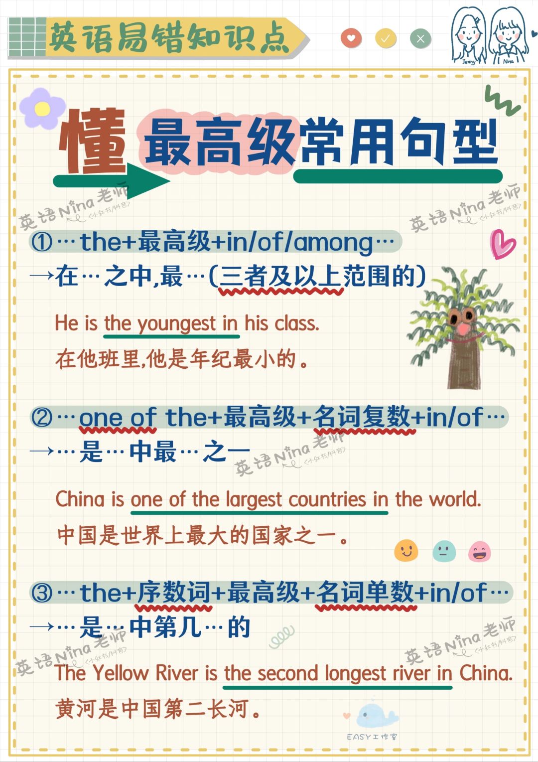 📝英语形/副最高级常见句型✔️