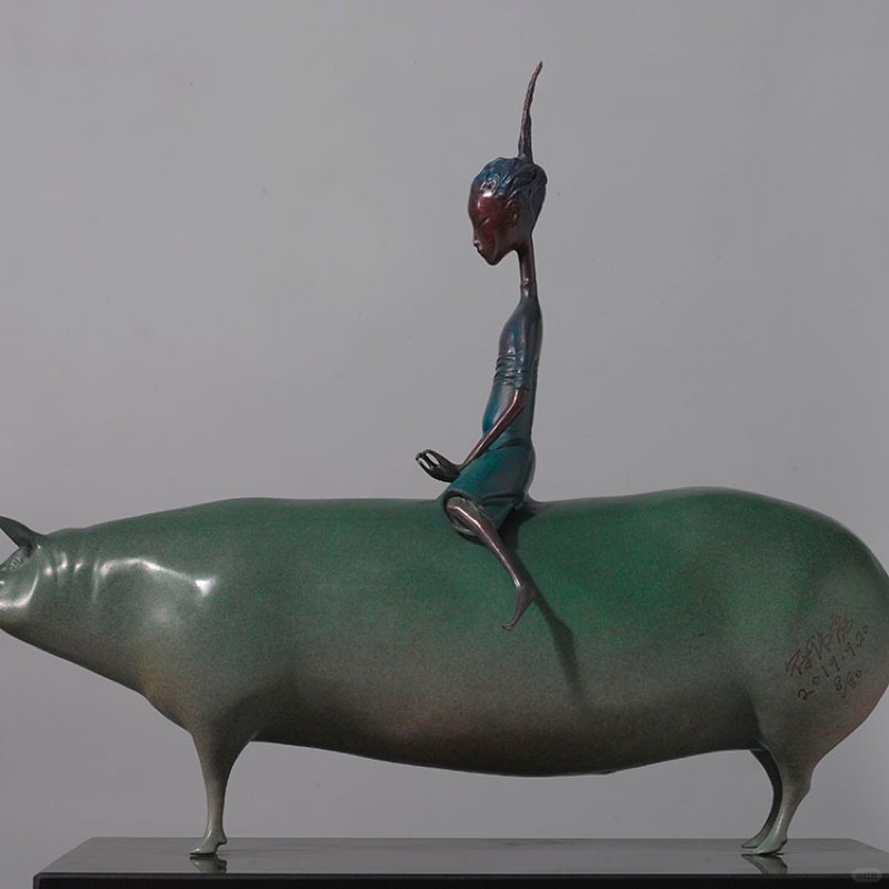 🌾农耕时代，黄铜雕塑的富足安康🍀