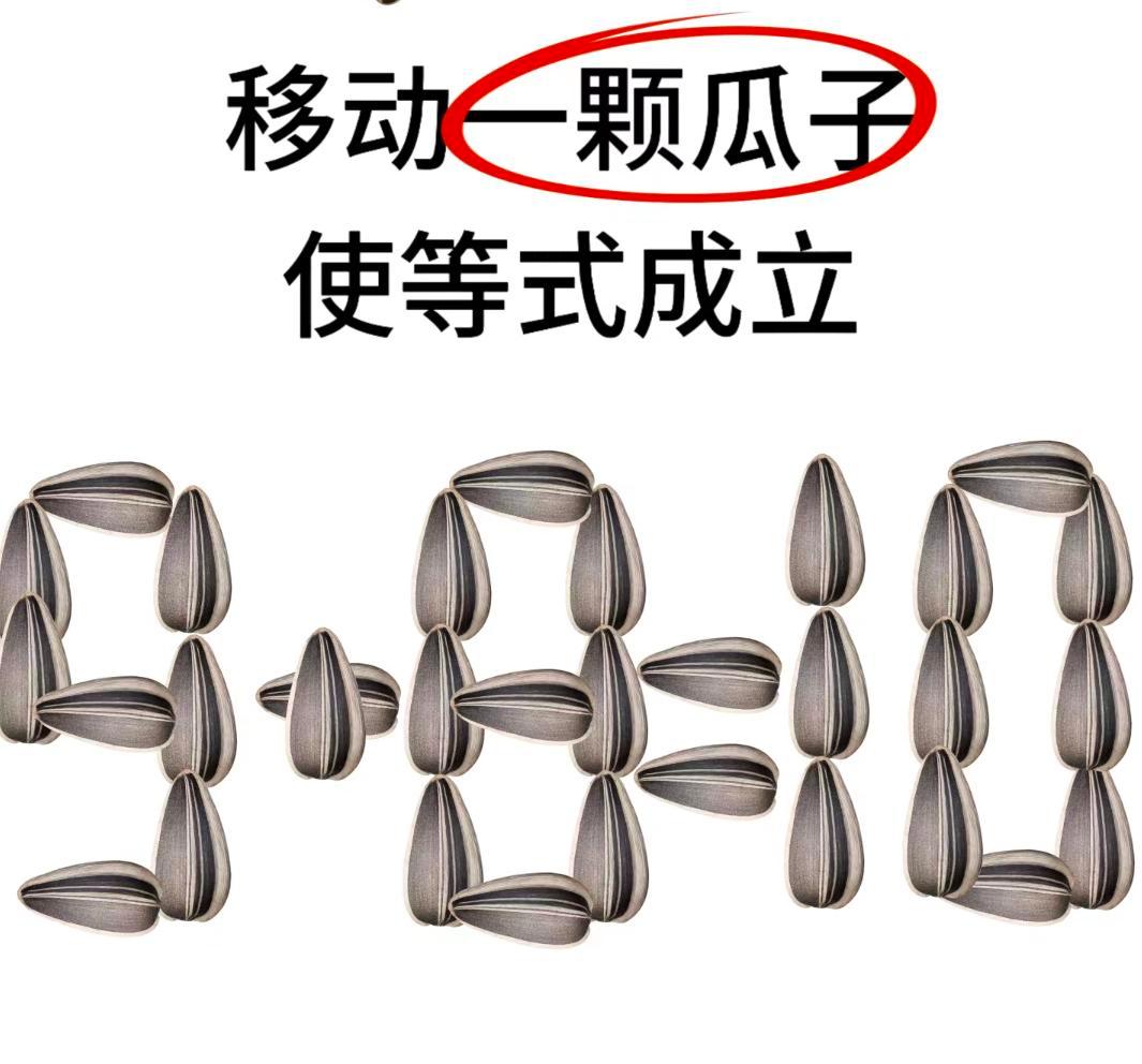移动一颗瓜子使等式成立 