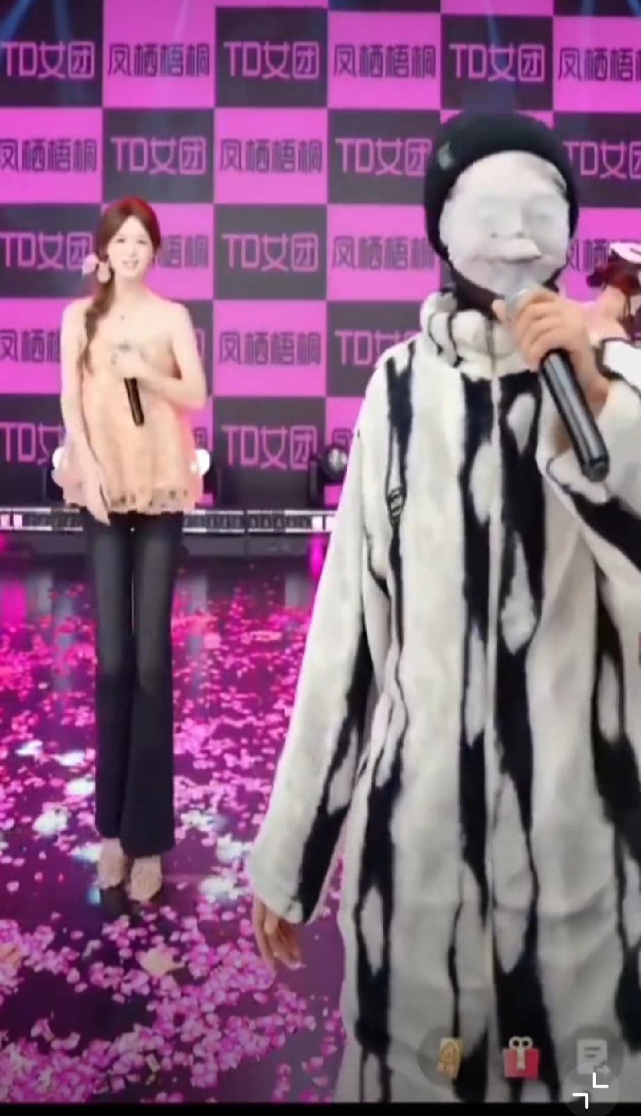 在三亚低俗直播被封的大网红，近期屡次现身直播间，全场带面具或用变速器躲避监督，变