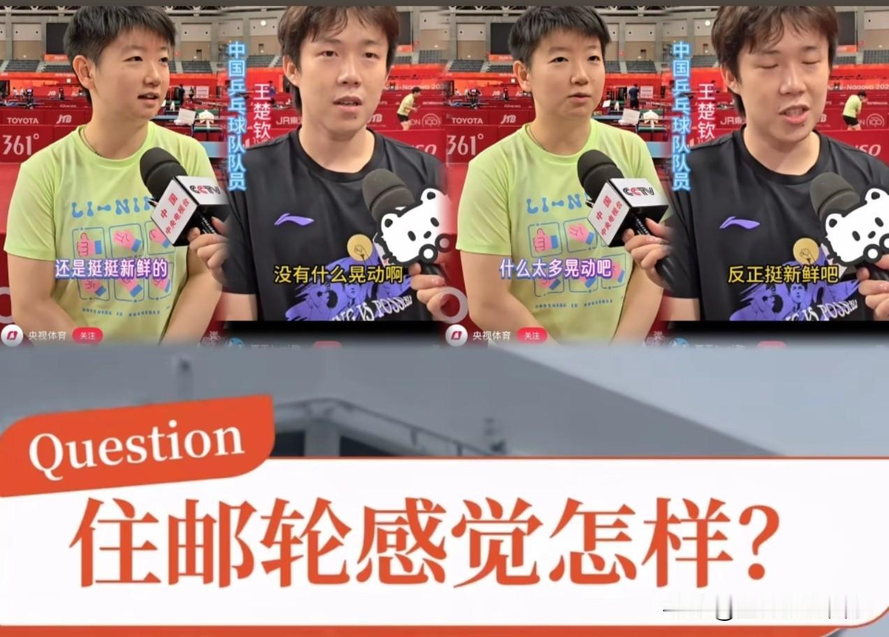 以后央视只采访一个人就好了，
莎莎和楚钦面对央视采访，
回答居然是一模一样的！