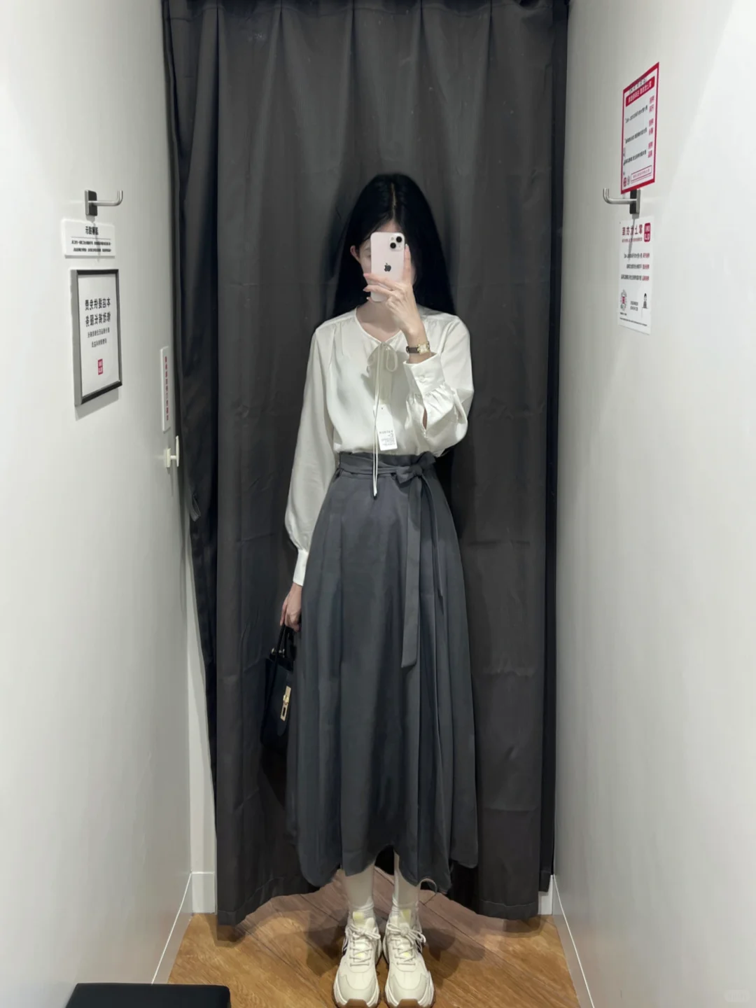 发现优衣库很温柔的新中衫??😭99绑带马面裙收腰显瘦绝了！！
