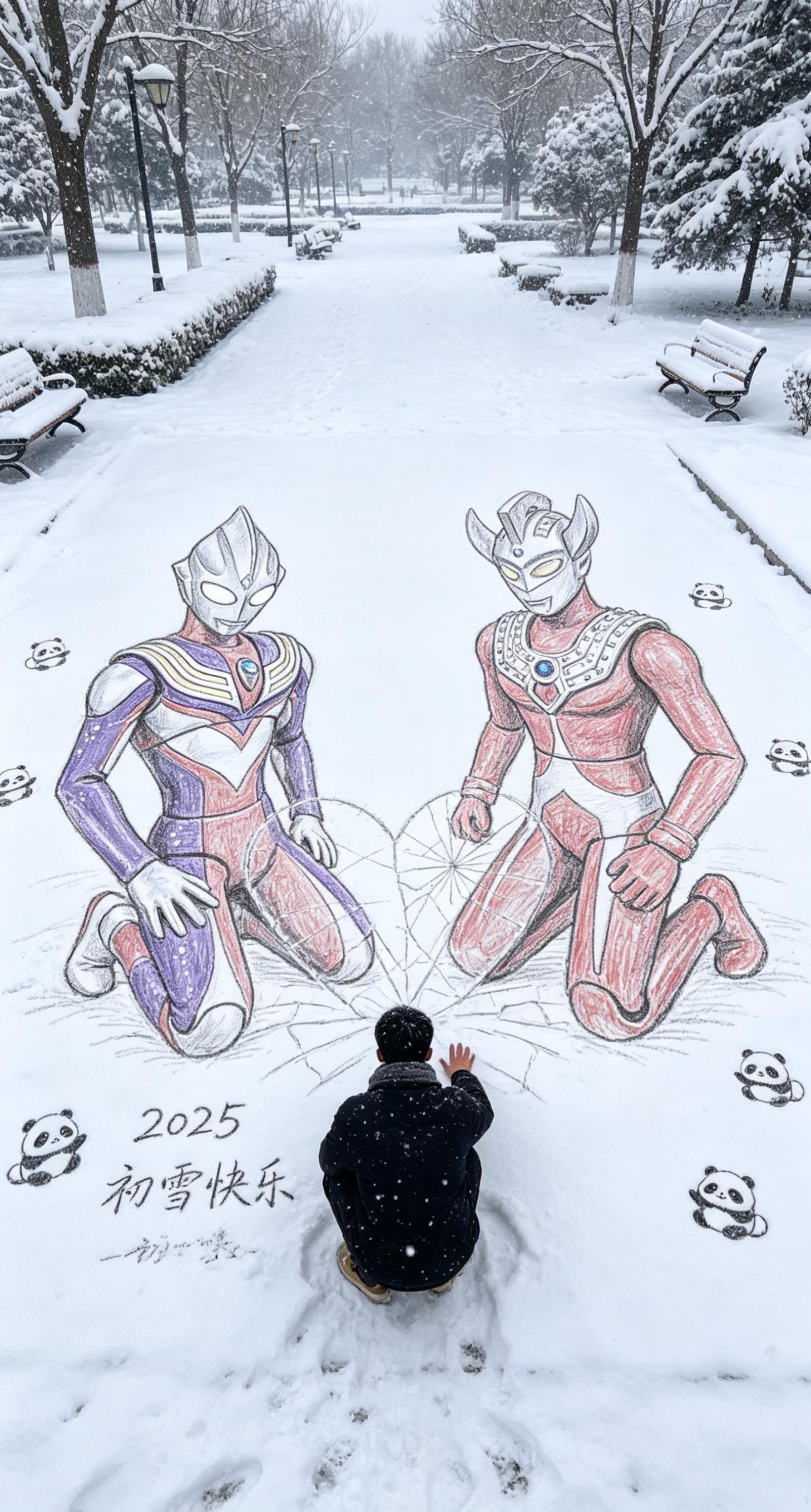 雪绘素描互动效果 奥特曼儿童动画片