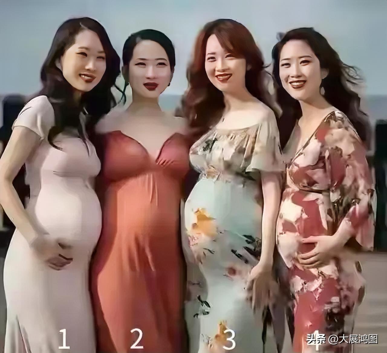 四姐妹一起拍孕妇照，笑得好开心！