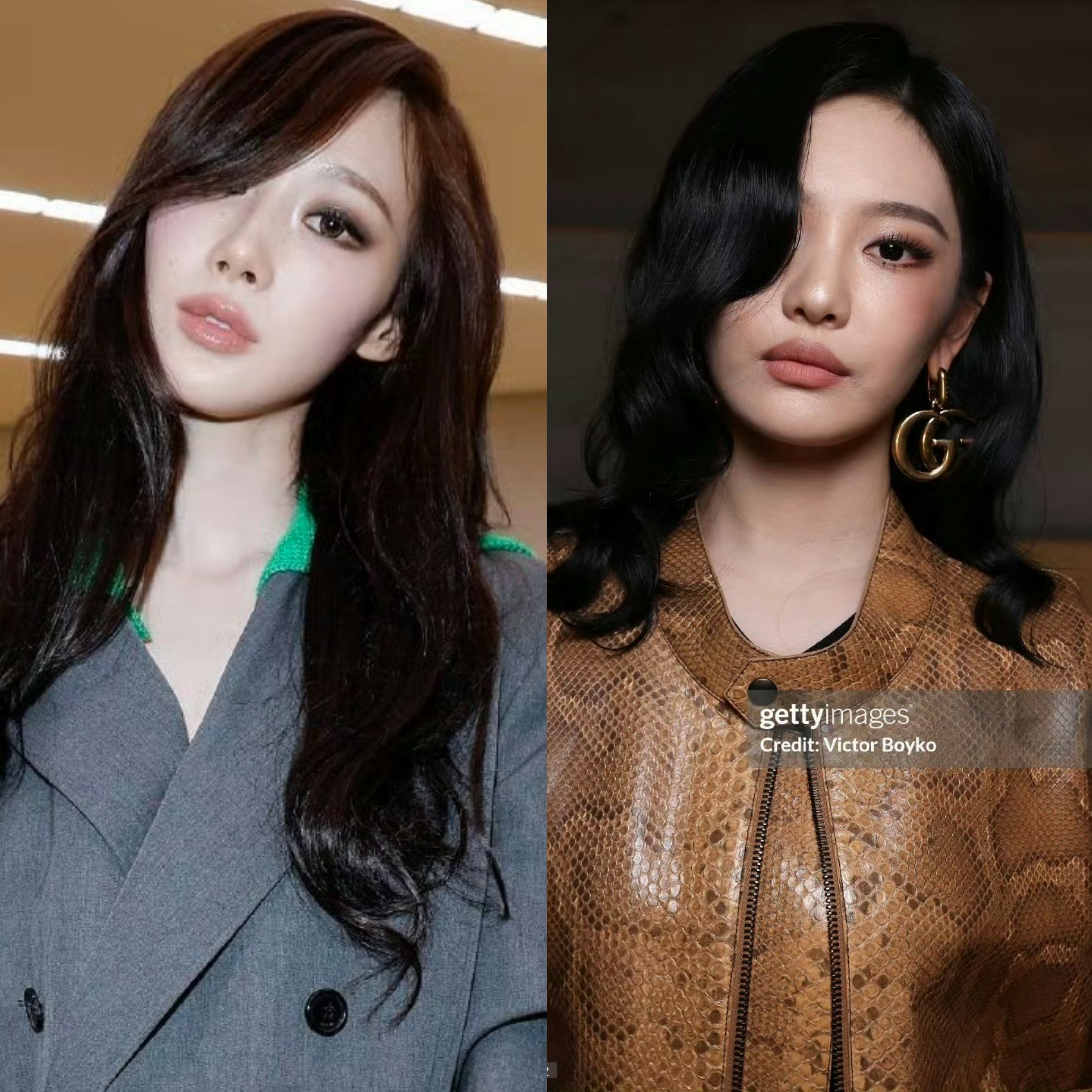 左眼是为了看见你 右眼是为了忘记你宁艺卓Giselle 时装周做了同款发型 里宁