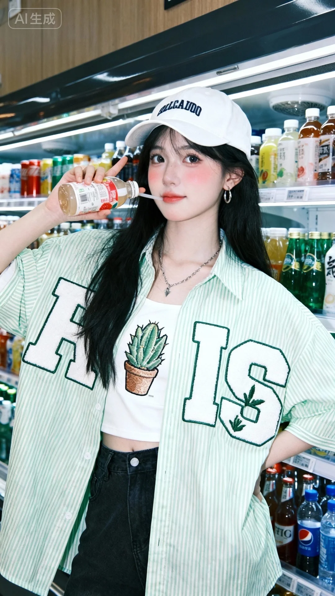 少女感网拍，冷白皮，无辜大眼睛，黑色长发，可爱纯欲感，白嫩嫩的皮肤，如琼玉般润滑