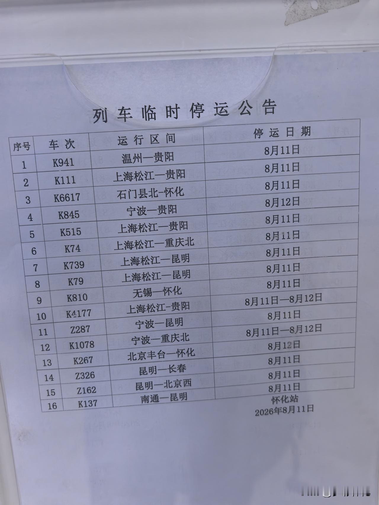 现在又不是大雨，停运那么多。