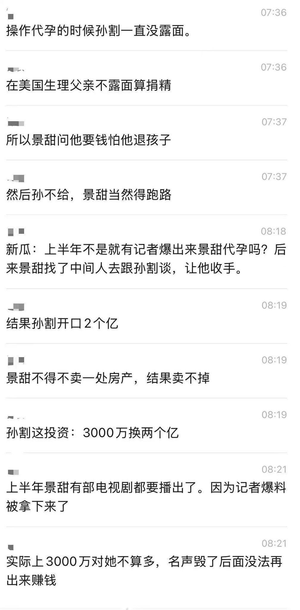 原来孙哥是捐精，不算代孕因为在美操作代孕的时候孙哥打死不露面，法律规定生理父亲不
