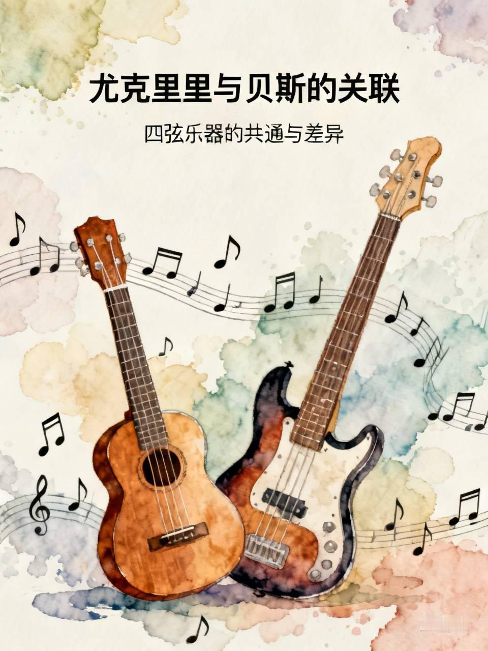 学尤克里里对学贝斯有一定帮助。尤克里里和贝斯都是四弦乐器，学尤克里里能让你熟悉弦
