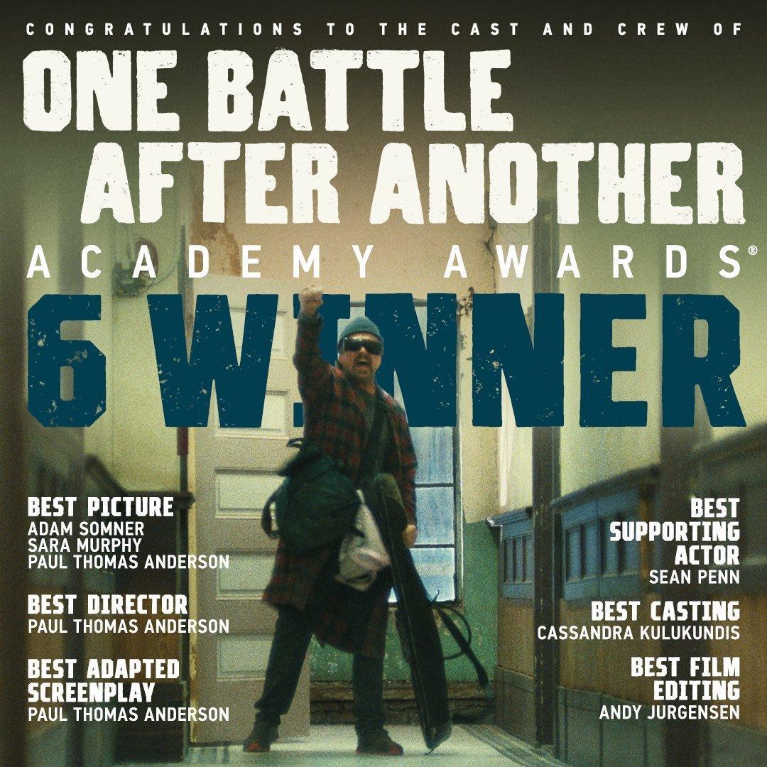 虽然《一战再战》今年奥斯卡拿下了包括最佳影片、最佳导演、最佳改编剧本在内的6项大