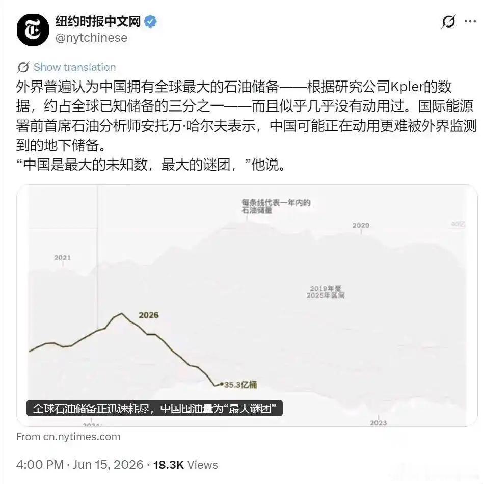 中国储备大量石油有什么奇怪的？追根究底，是以美国为首的国家长期对中国怀有敌意，妄