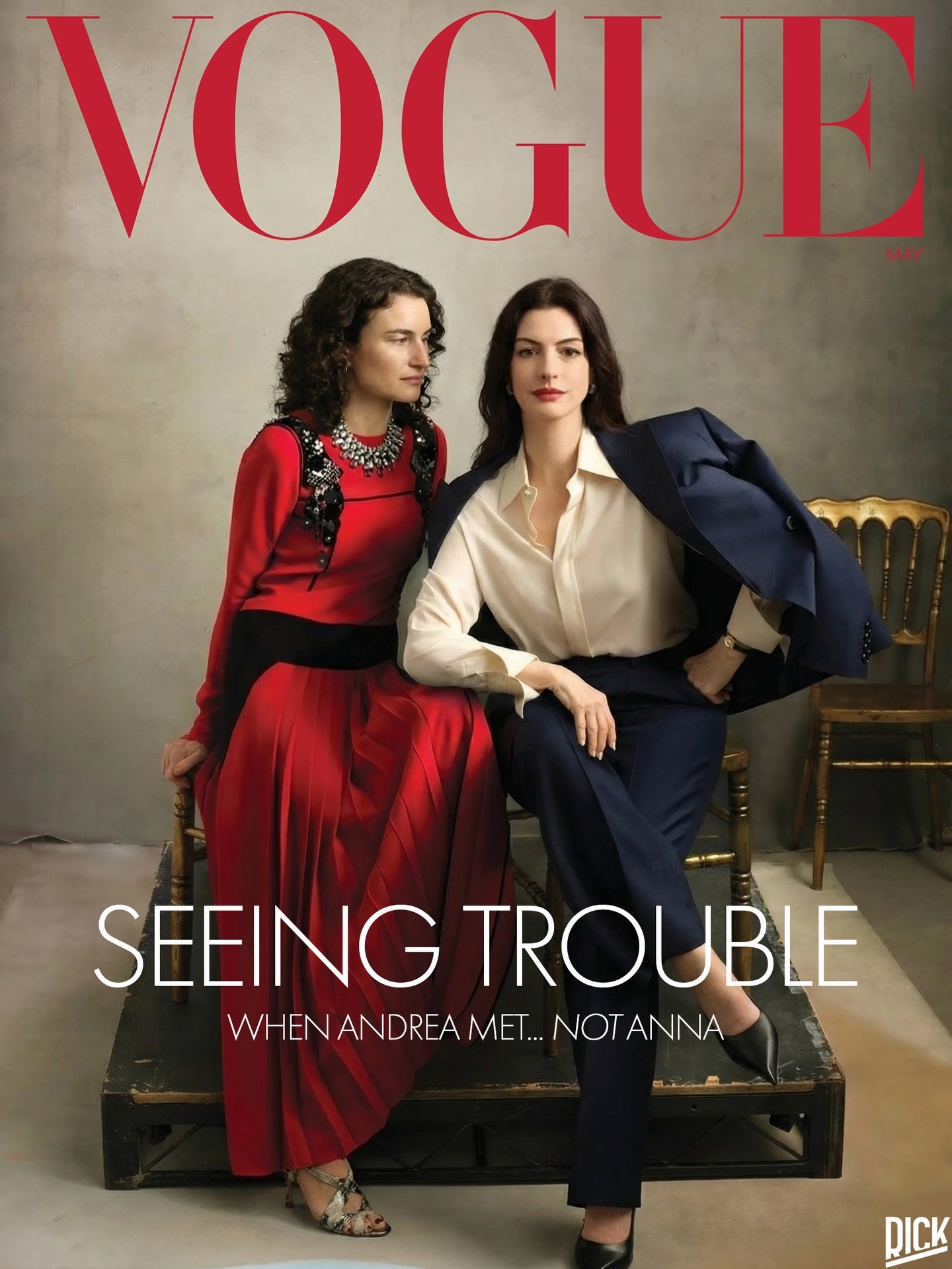 哈哈  ～  对应 Anna Wintour 携手 Meryl Streep 的