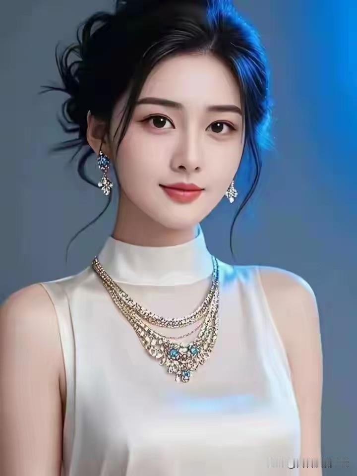 清平乐·清辉
 
云鬟轻绾，鬓畔风丝软。
冰骨清姿凝素练，宝饰星芒微闪。
 
蓝