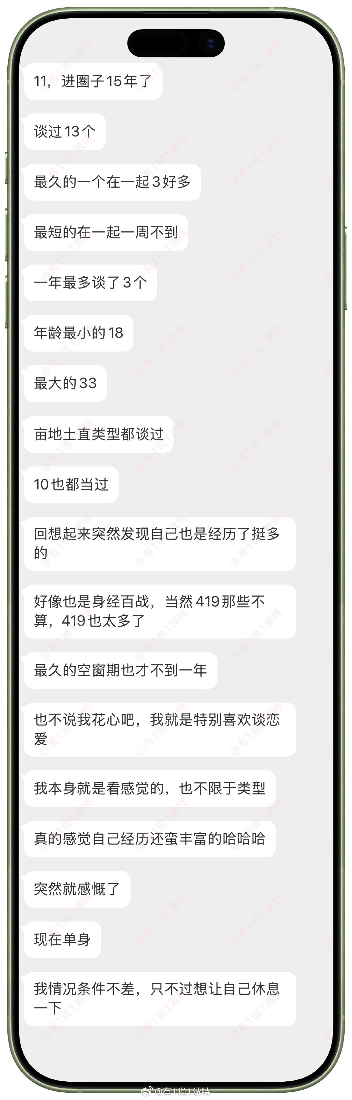 情感树洞 15年谈了13个？？？ 