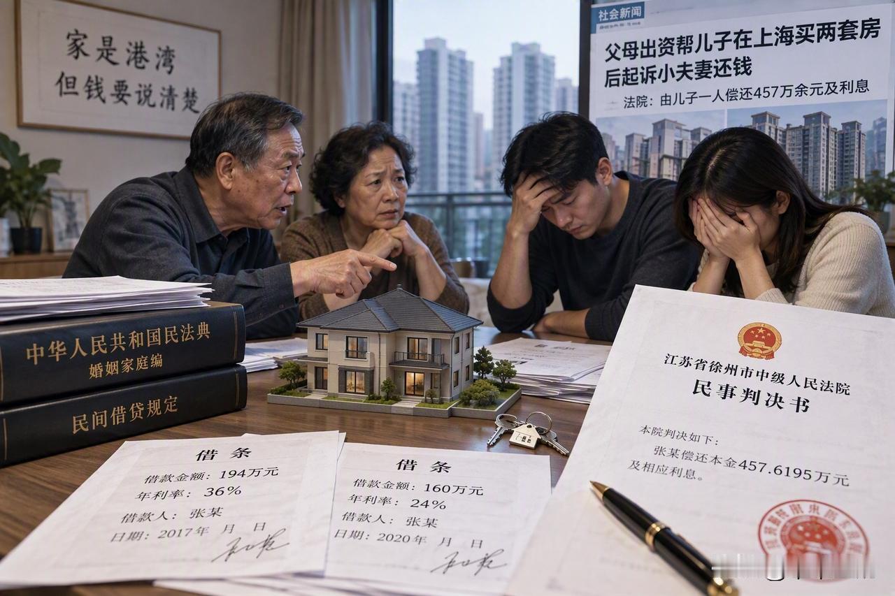 父母出钱买了两套房，几年后却成了457万元债务

父母拿出400多万元，帮儿子儿