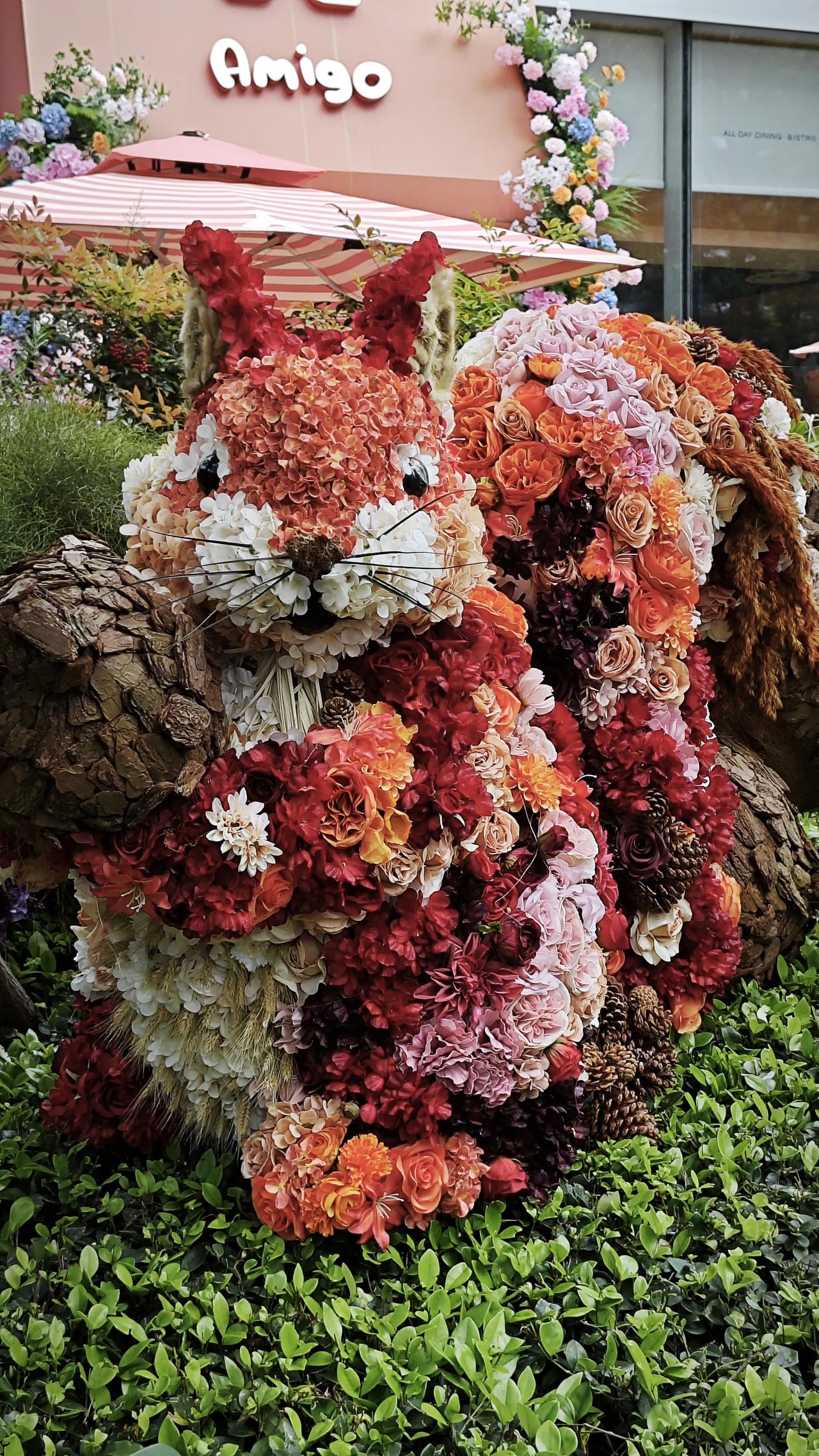 今天我从东方体育中心地铁站出来，没几步路，就一头扎进了前滩这场热热闹闹的花展里。