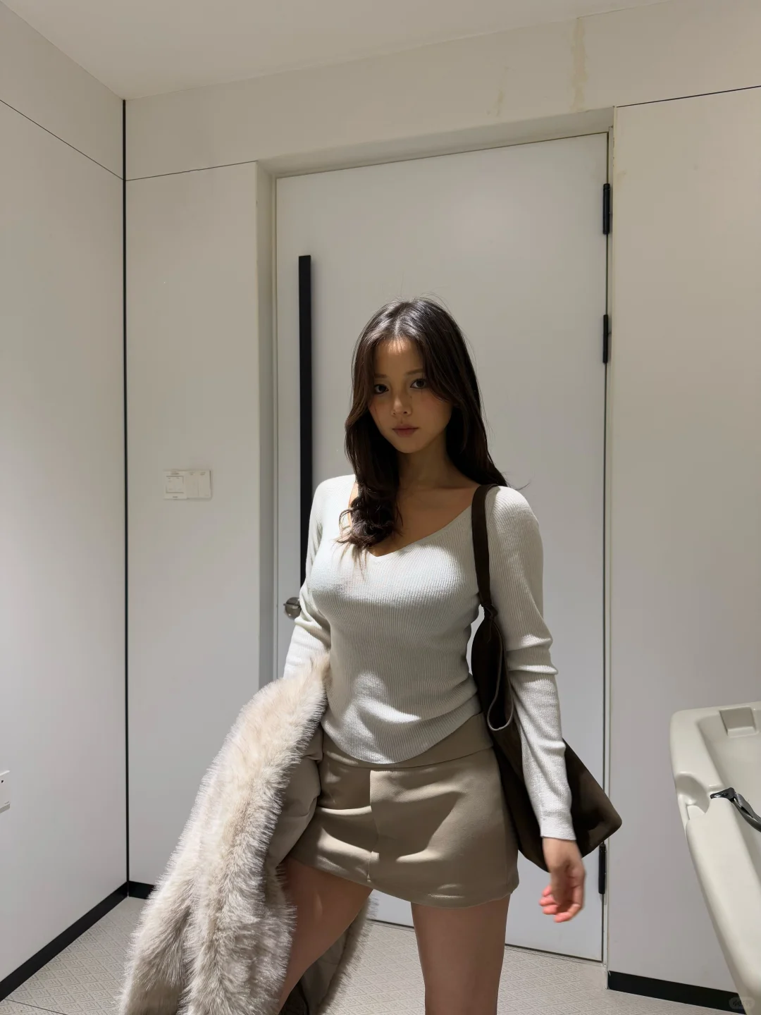 Beige suit ootd