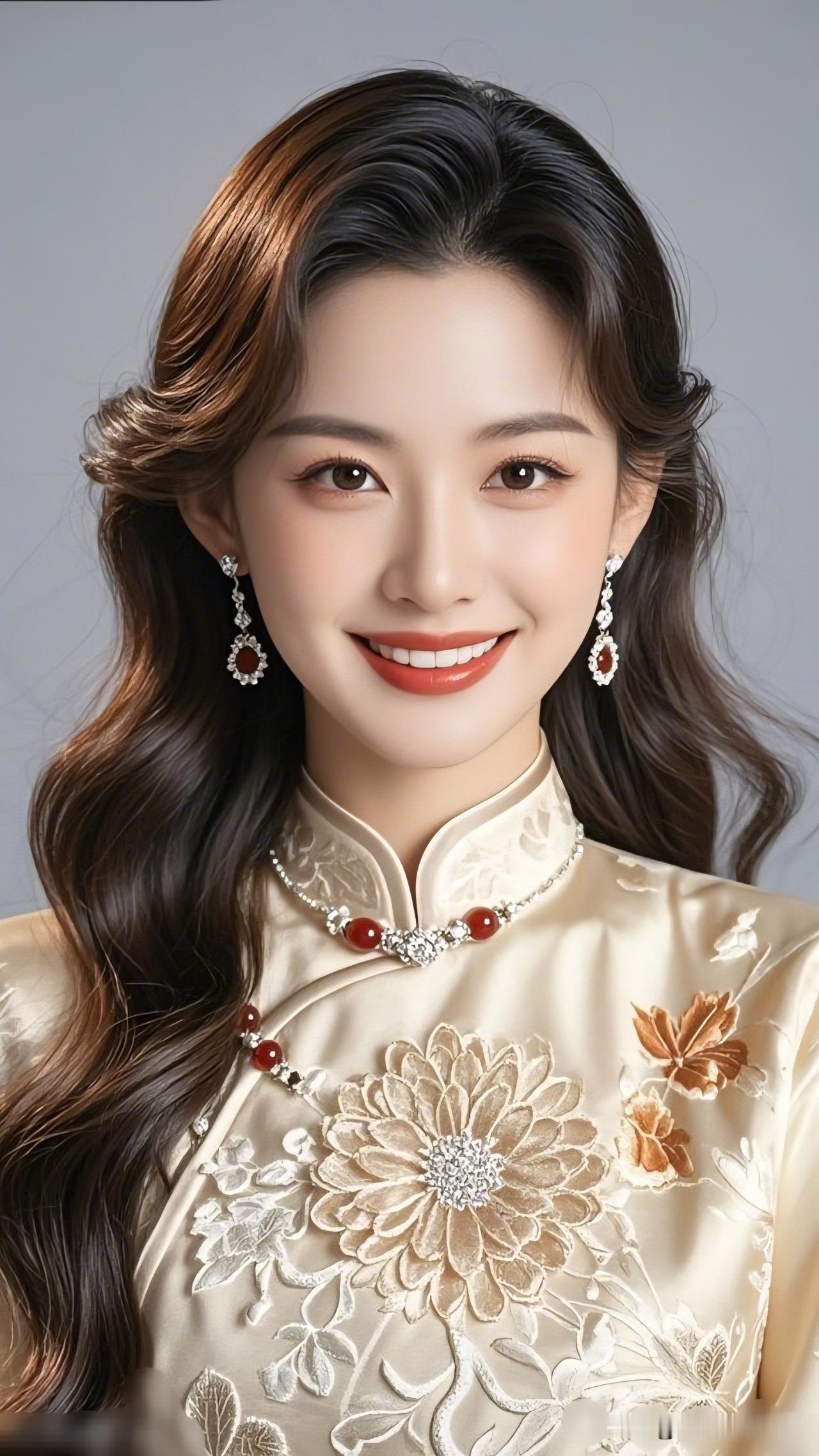 玉佩轻摇，笑语盈盈。你认为最有气质的美女是谁 优雅旗袍美人，复古珠宝配饰，尽显东