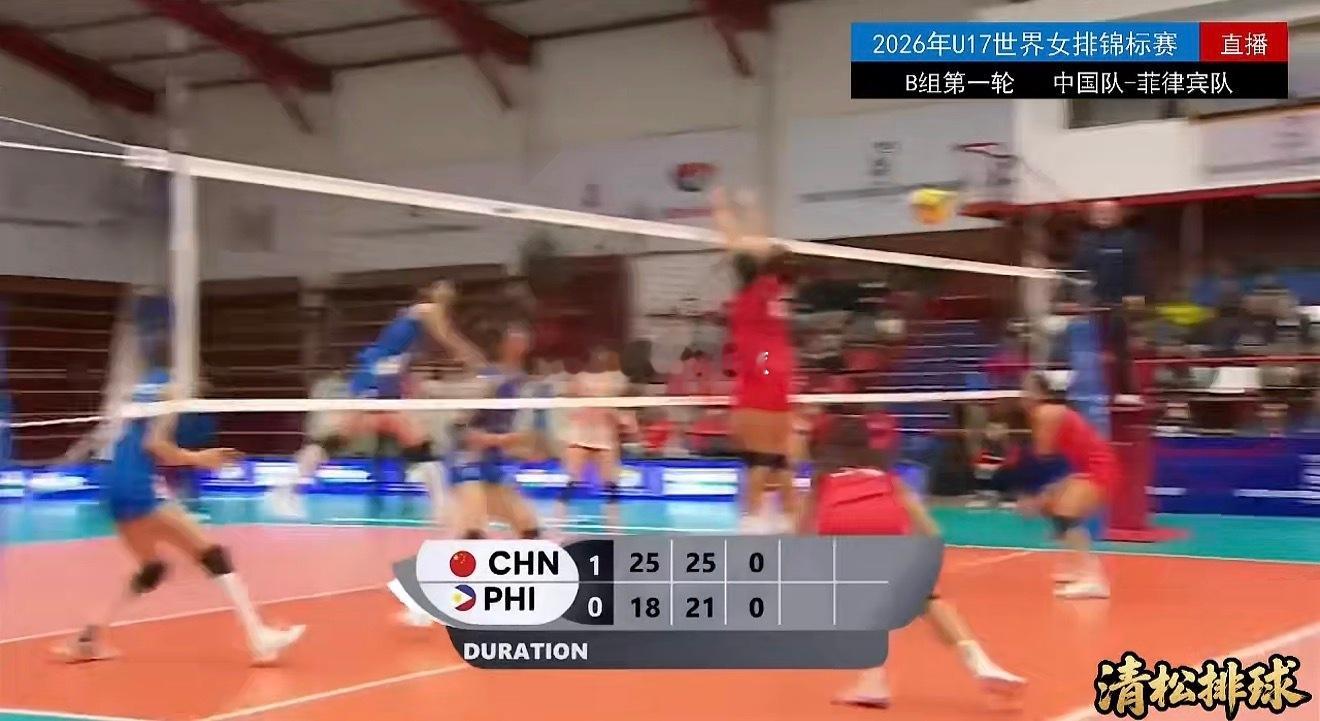 中国U17女排2-0菲律宾（世锦赛）第二局技术统计总得分：25-21进攻：12-