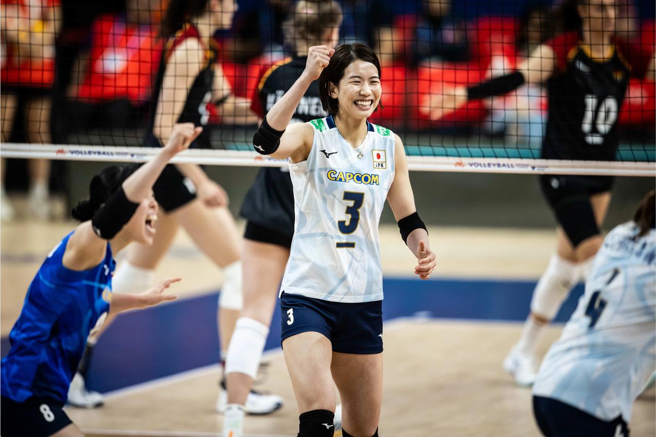 #2024世界女排联赛# 日本3-0德国，取得三连胜。

三局比分：25-21，
