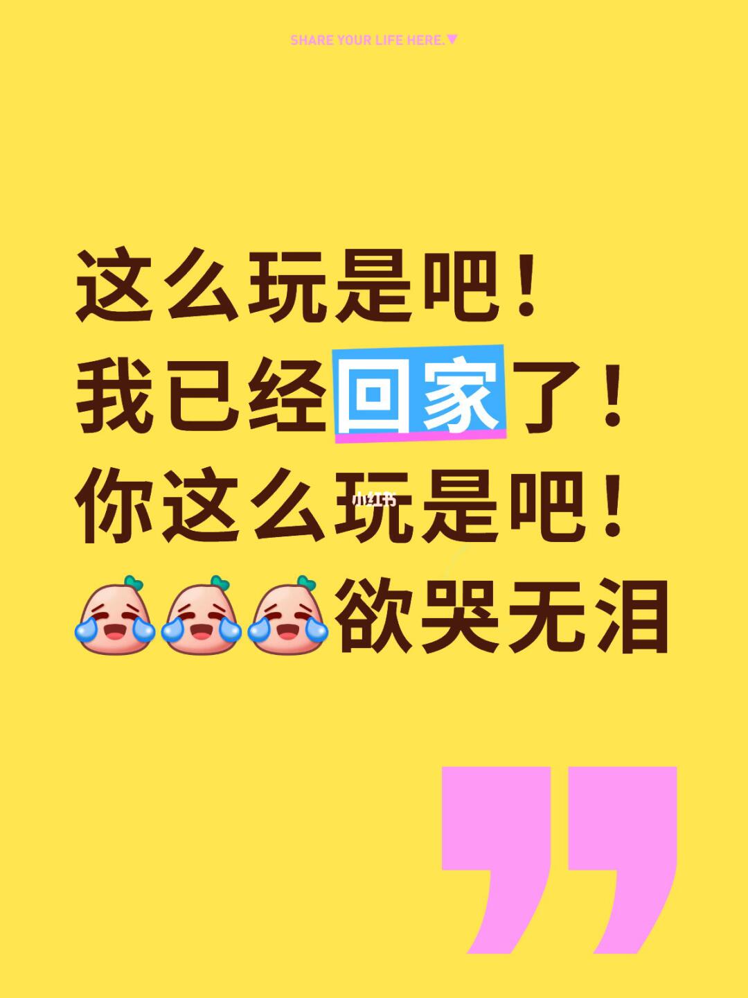 这么玩是吧！我已经回家了！你这么玩是吧！[笑哭R][笑哭R][笑哭R]欲哭无泪