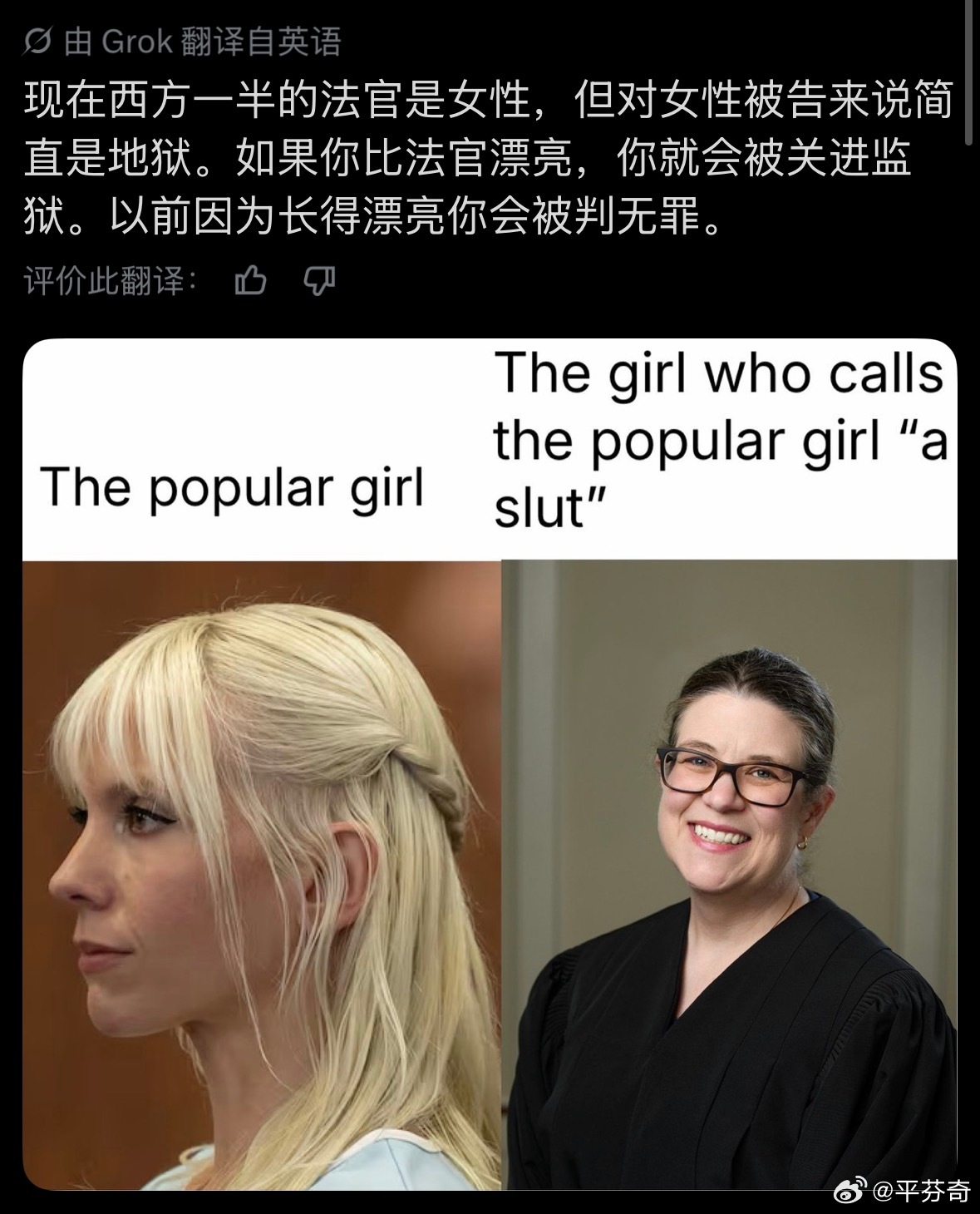 西方人将要承担的社会后果，远远不是只有几个漂亮女人因为被法官嫉恨关进监狱这么少，