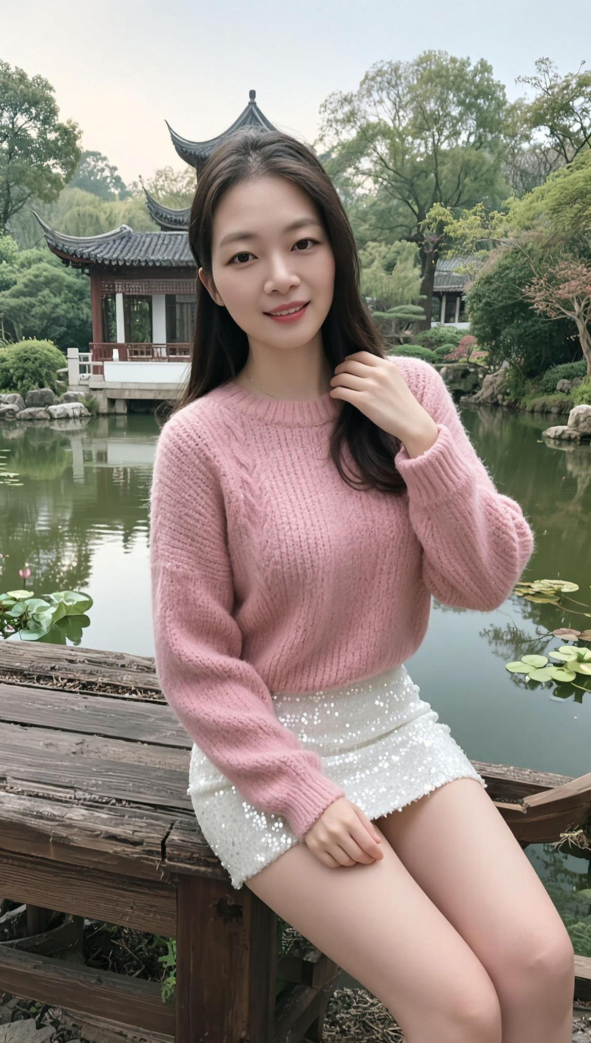 AI湖畔甜美照  甜美女孩 时尚穿搭抖音玩法达人中心 抖音ai创作