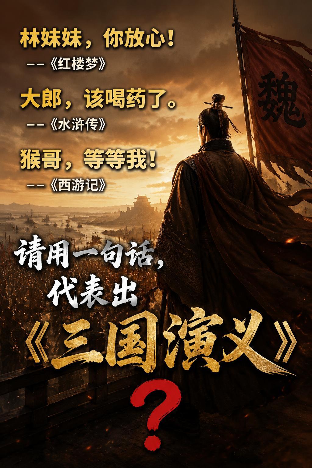 讲到四大名著的代表话林妹妹，你放心！—《红楼梦》大郎，该喝药了。—《水浒传》猴哥