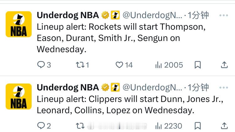 火箭首发：阿门、伊森、杜兰特、小贾、申京快船首发：邓恩、琼斯、伦纳德、柯林斯、洛