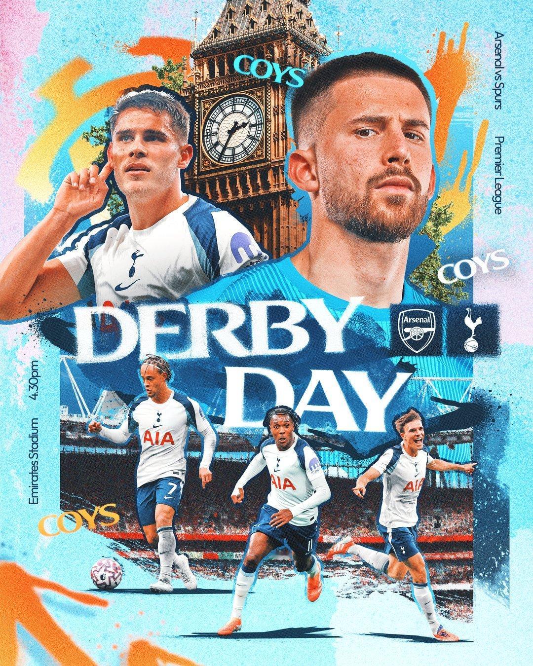 DERBY DAY! 🤍🆚 阿森纳🏟️ 酋长球场🏆 英超⏰ 4.30pm