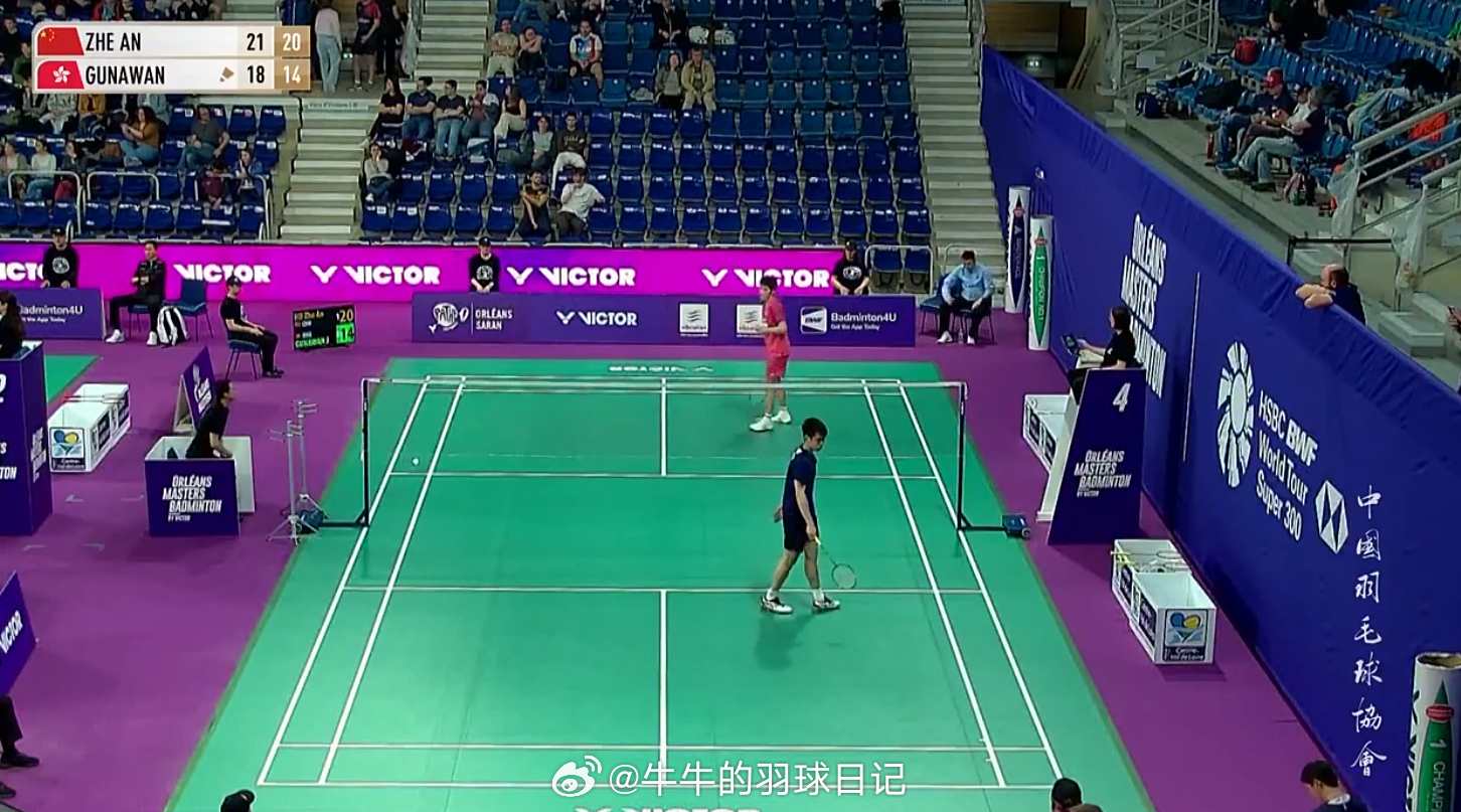 男单 1/16赛 胡哲安 21-18 21-14 吴英伦2026年奥尔良羽毛球大