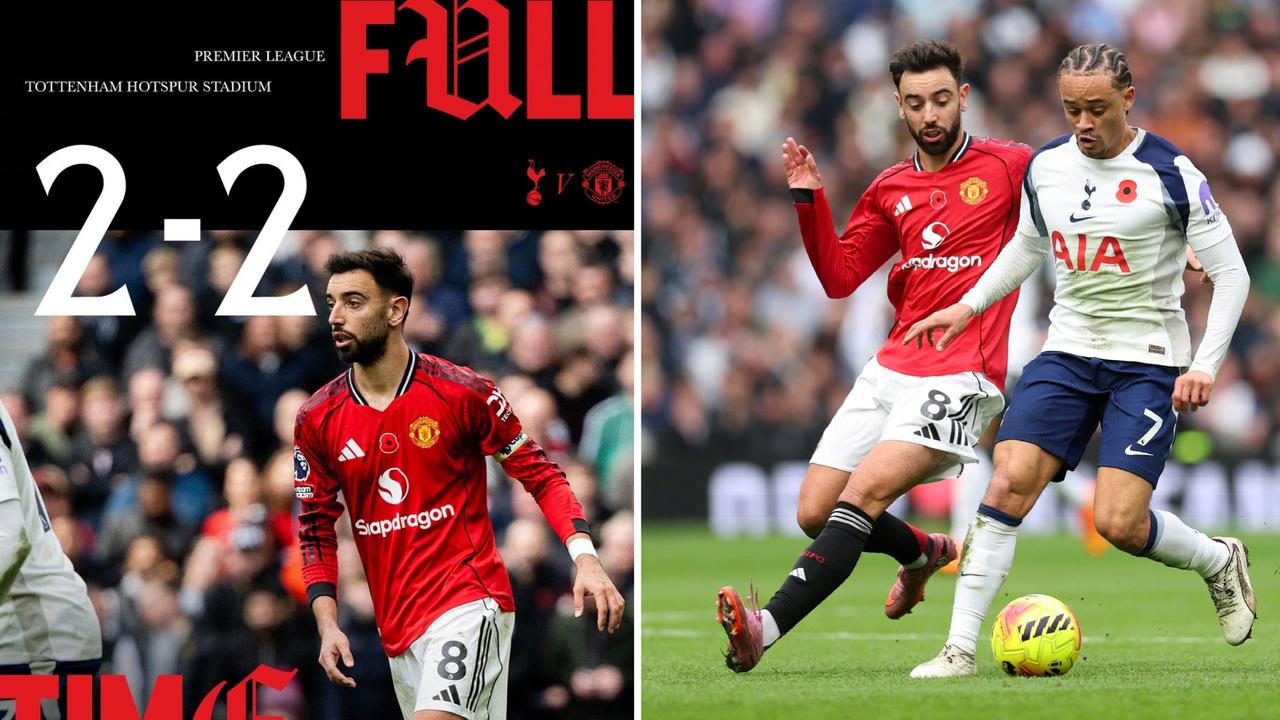 英超：曼联客场2-2读秒绝平热刺，补时上演神奇剧本。
姆伯莫头球破门，特尔扳平，