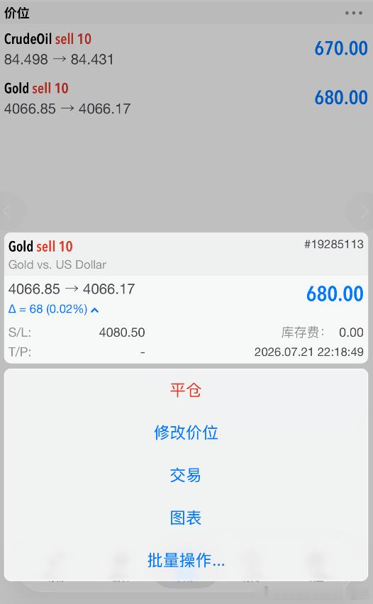 提前布局策略，黄金原油都有持有中，以下是实盘李女士单子情况！！外汇高级金融分析师