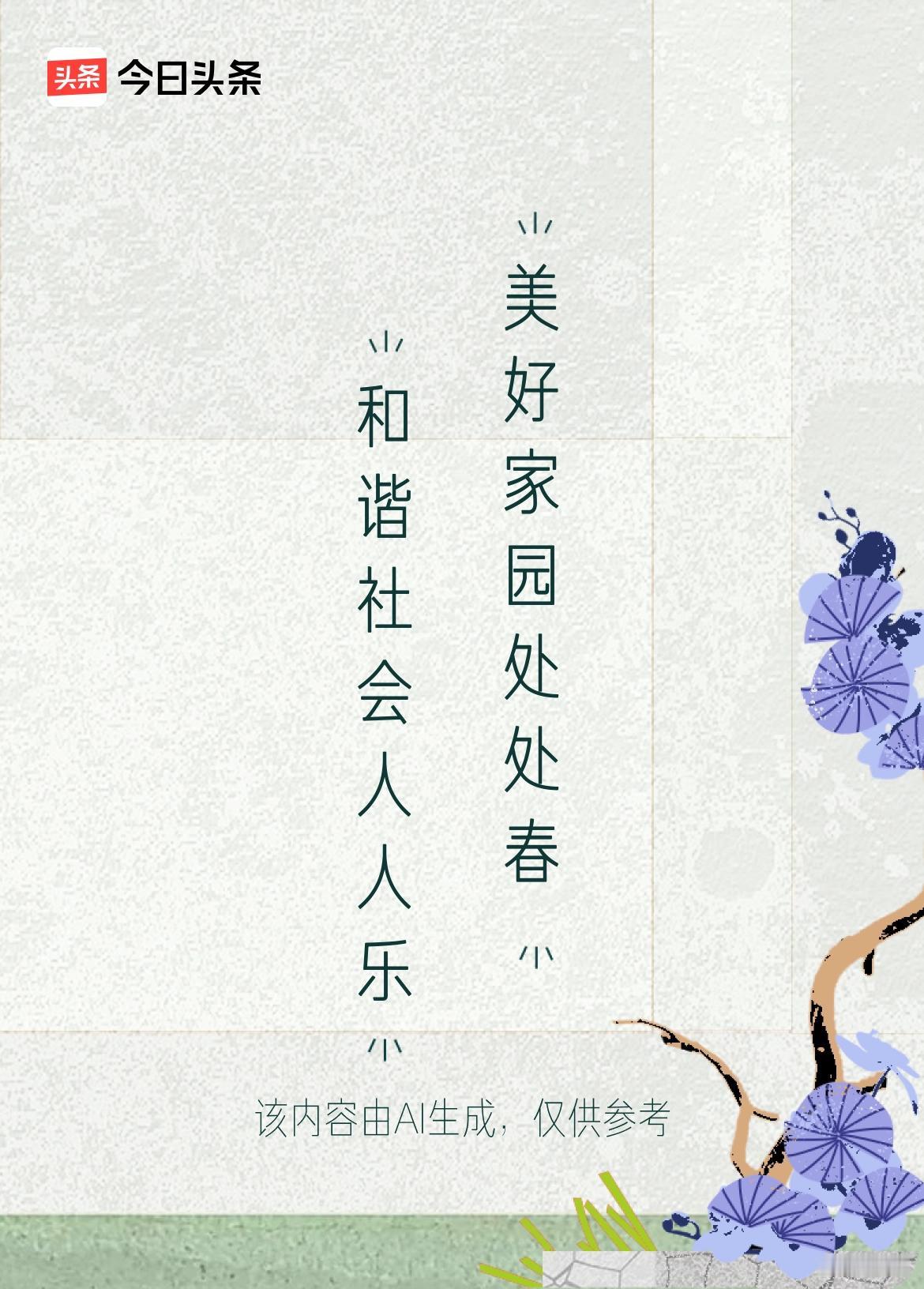 上联：和谐社会人人乐，
下联：美好家园处处春。
戳这里👉和我一起作诗词歌赋，赢