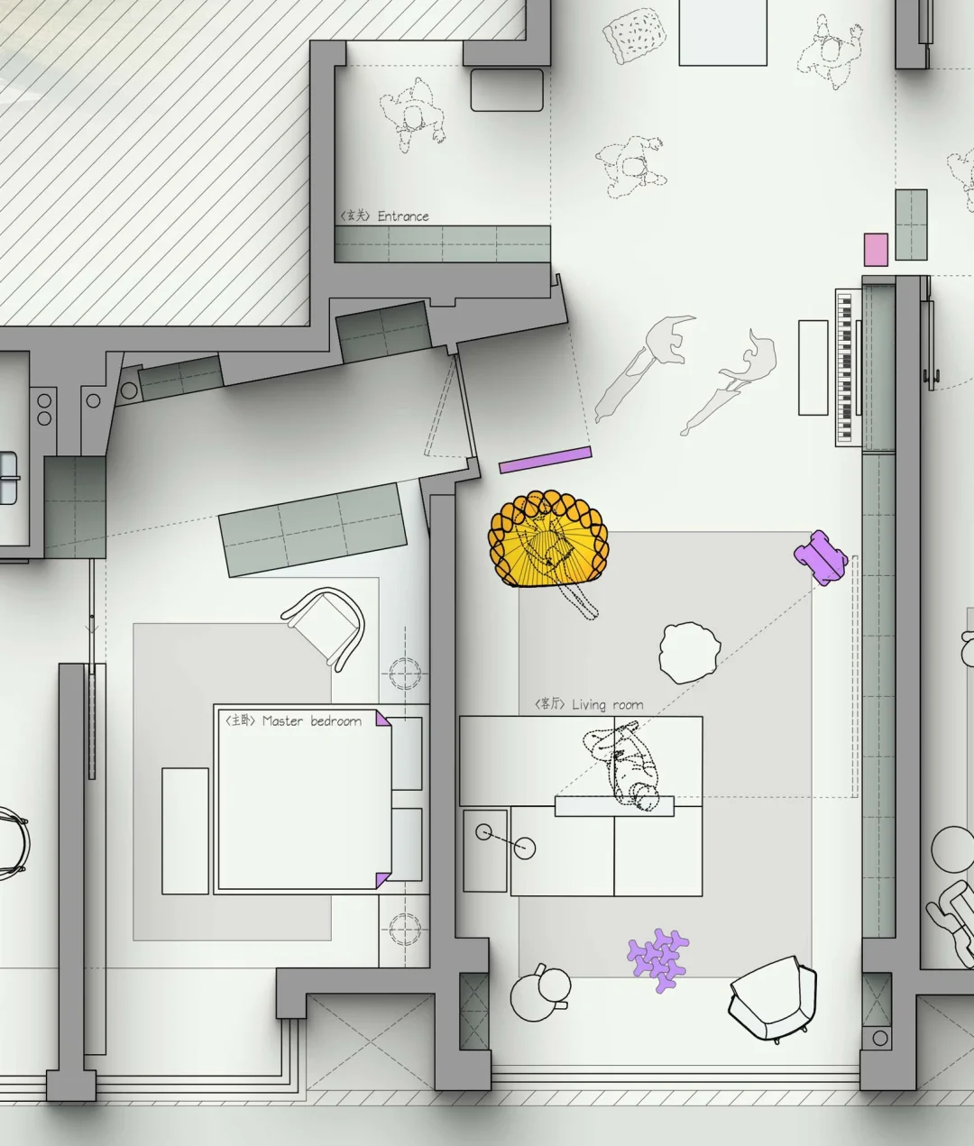 户型优化｜36期-90%承重墙的大平层优化升级