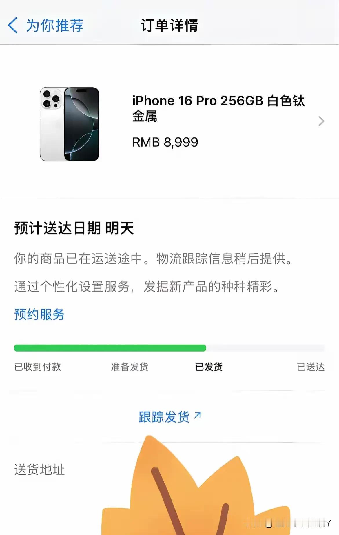 究竟退货大潮波及几何？我的苹果16 Pro竟意外跻身首发行列。

明日即将签收，