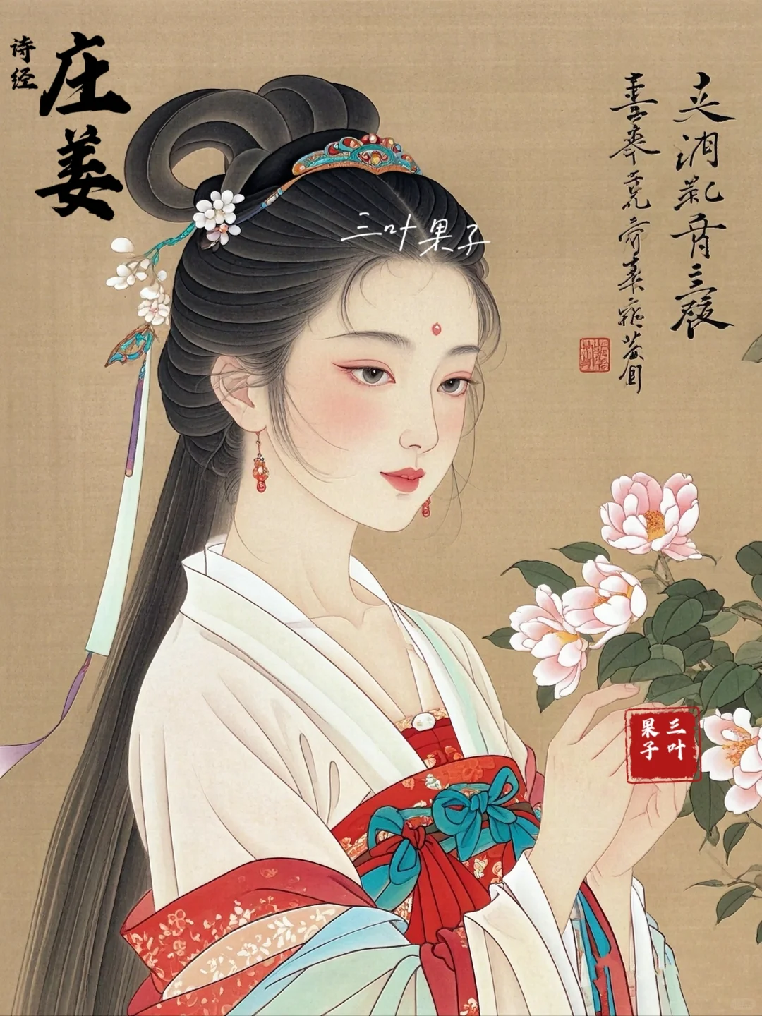 她是《诗经》里最美的女子，“手如柔荑，肤如凝脂，领如蝤蛴，齿如瓠犀”...