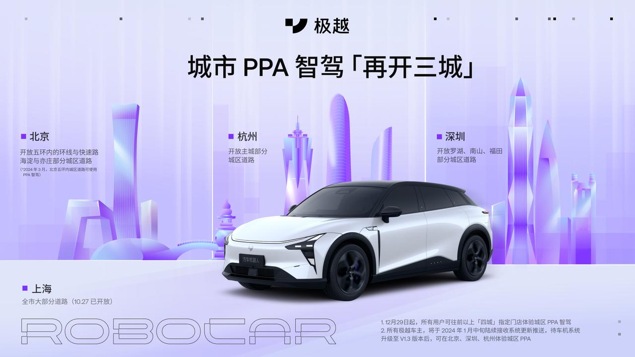 极越01，开放了4个城市的城区领航 NOA

这个速度还是很不错的，车辆交付才1