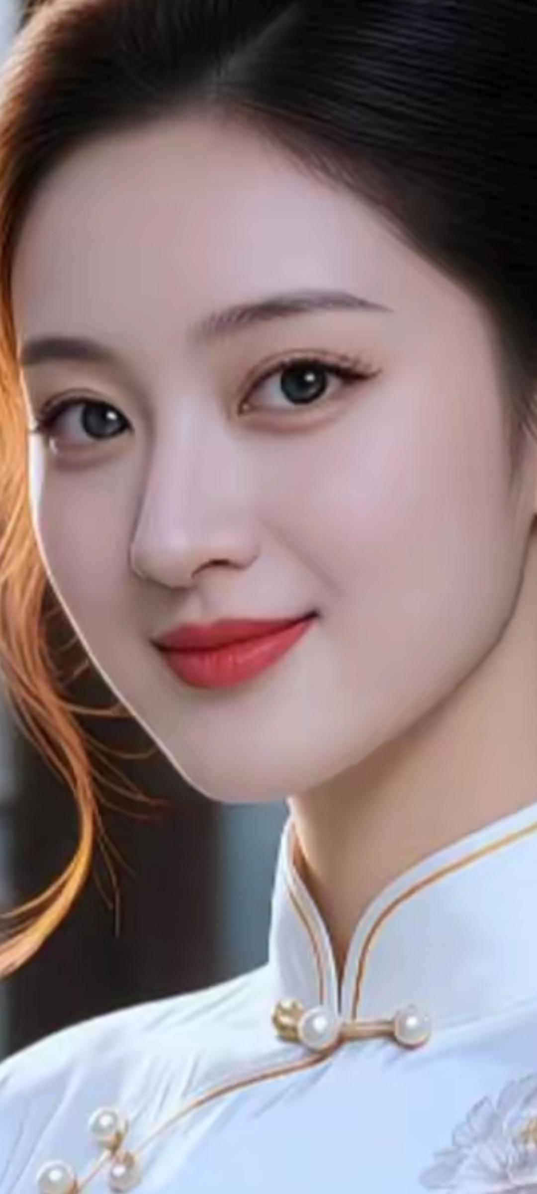 温柔甜美的东方美人，白衣飘飘，气质如兰。