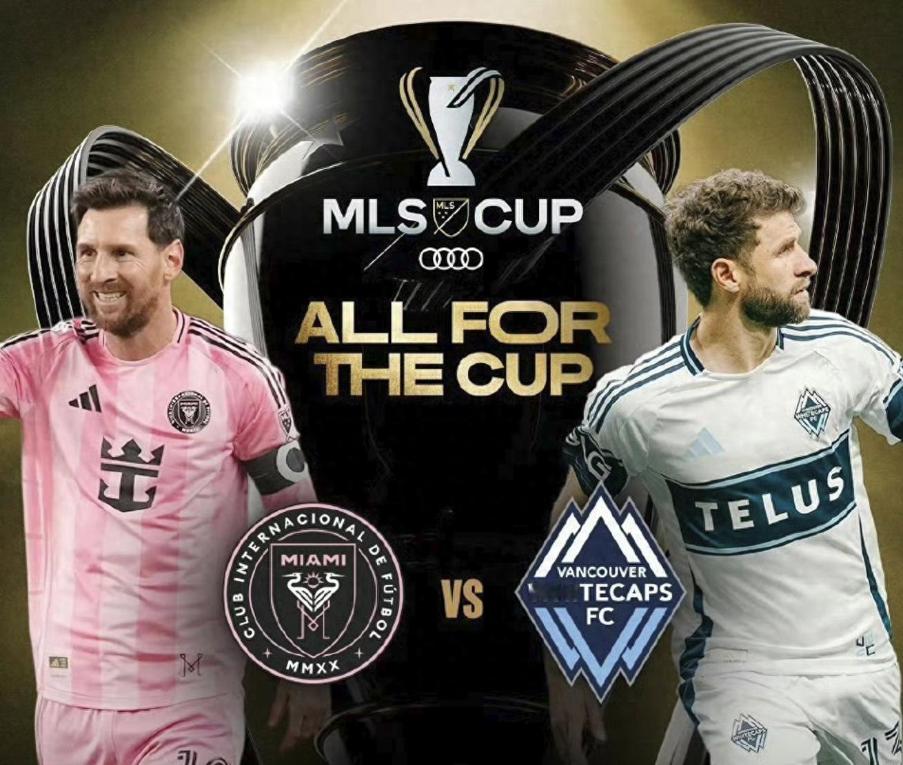 12月7日美职联总决赛，迈阿密国际3-1击败温哥华白浪首夺总冠军。梅西两送助攻居