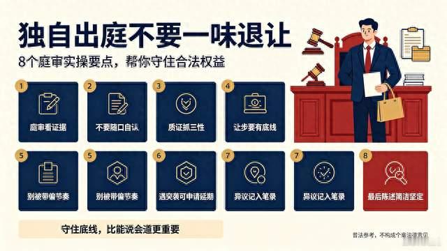 独自出庭不要一味退让，8个庭审实操要点，律师很少主动细说
