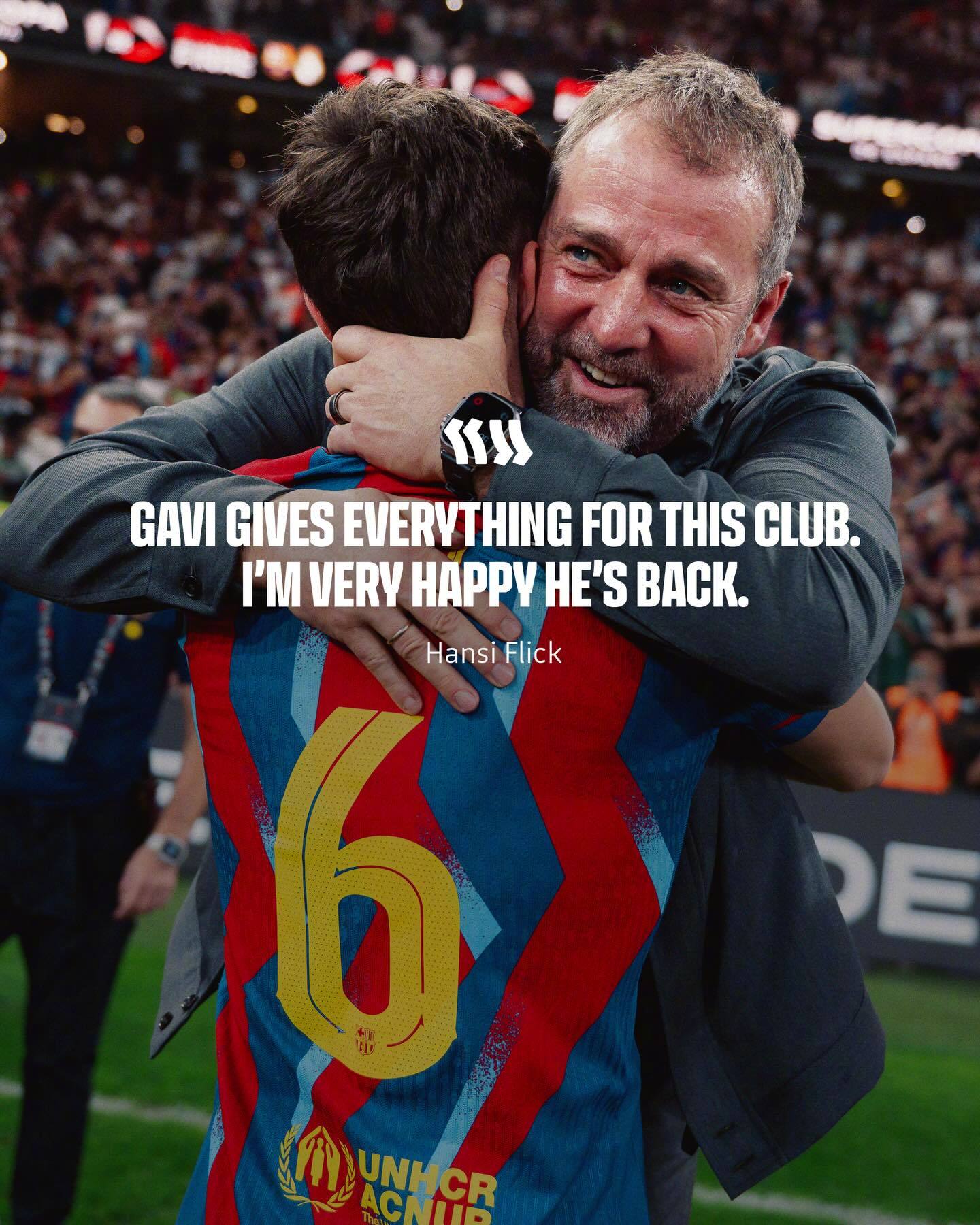 ❤️🩹巴萨vs塞维利亚 赛前新闻发布会上，来自弗爷爷对好大孙的评价：“加维为巴