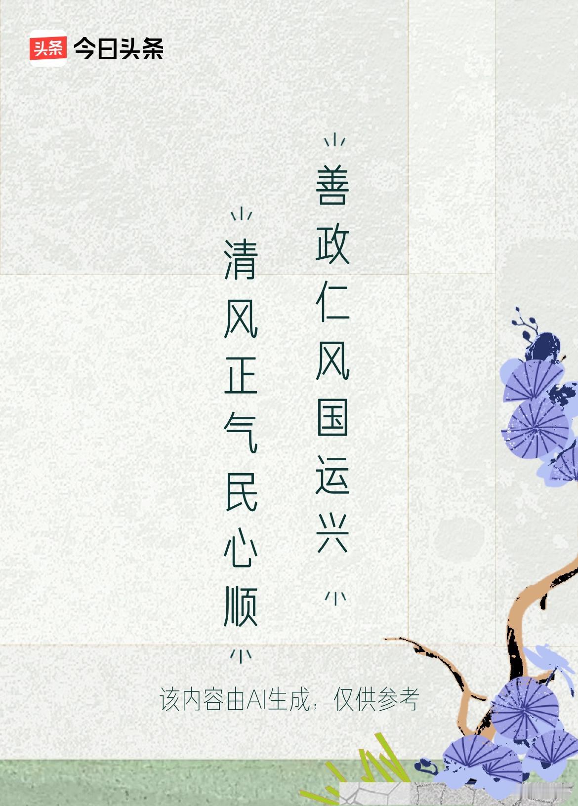 文学创作大会 看到这个文学创作大会的上联“清风正气民心顺”，下联“善政仁风国运兴