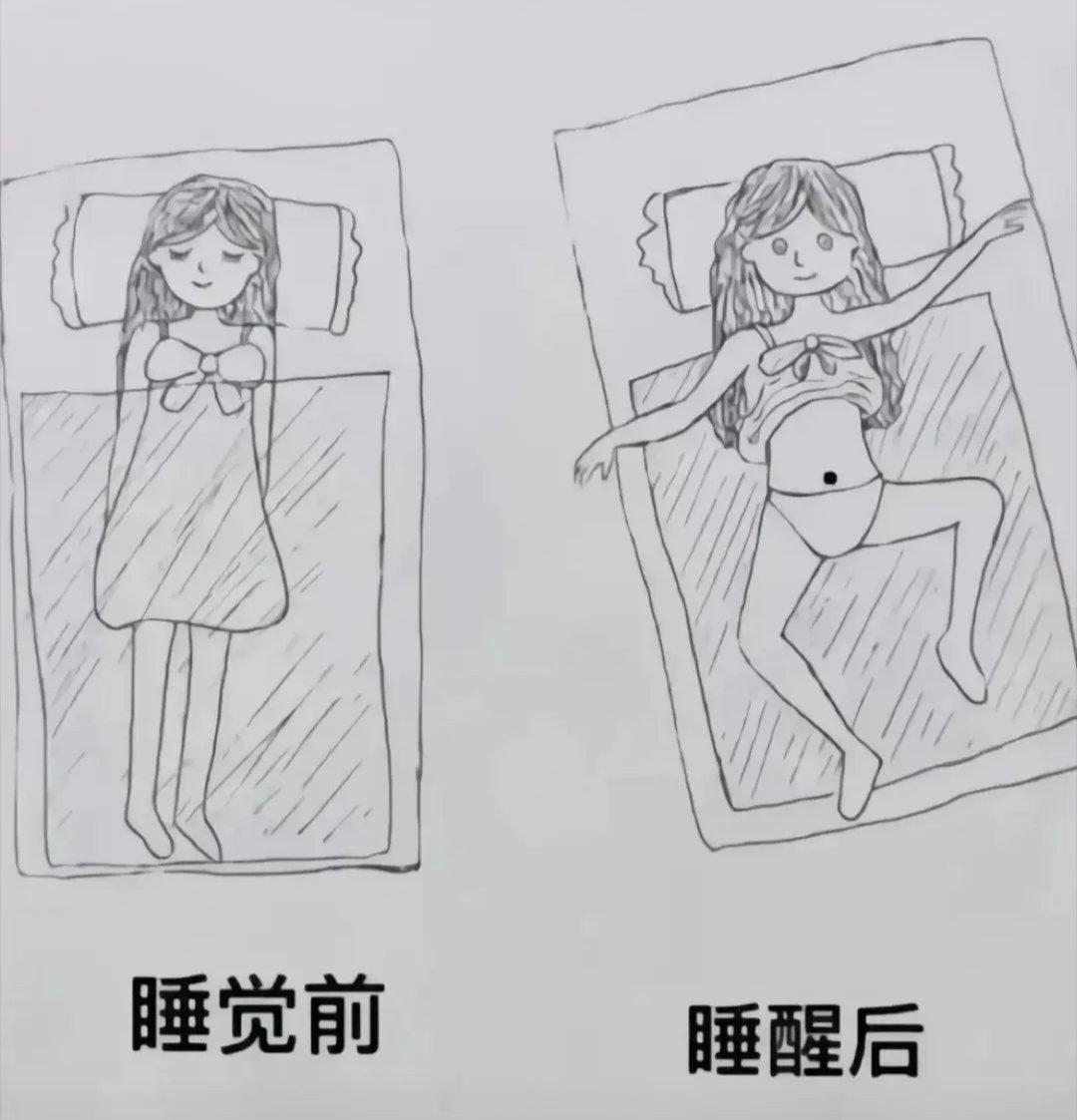 早安起床后，如图所示，完全符合