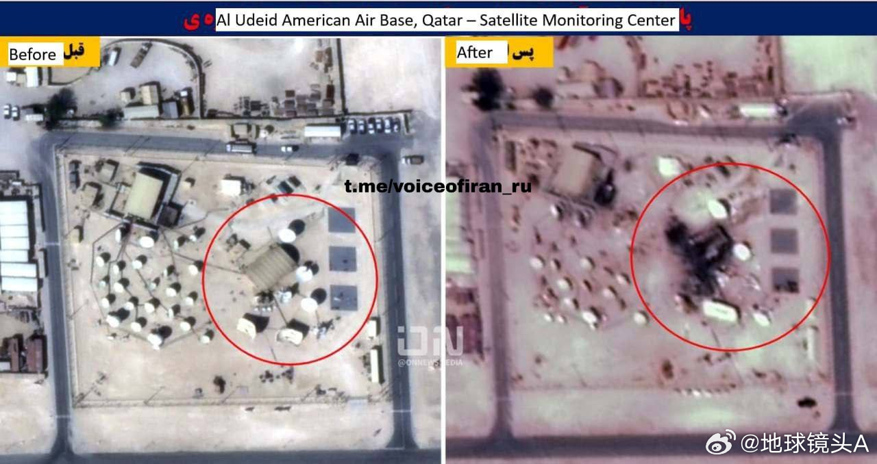 美媒称这场战争打不起了 新的卫星图像显示了伊朗打击位于卡塔尔多哈的美国乌代德空军