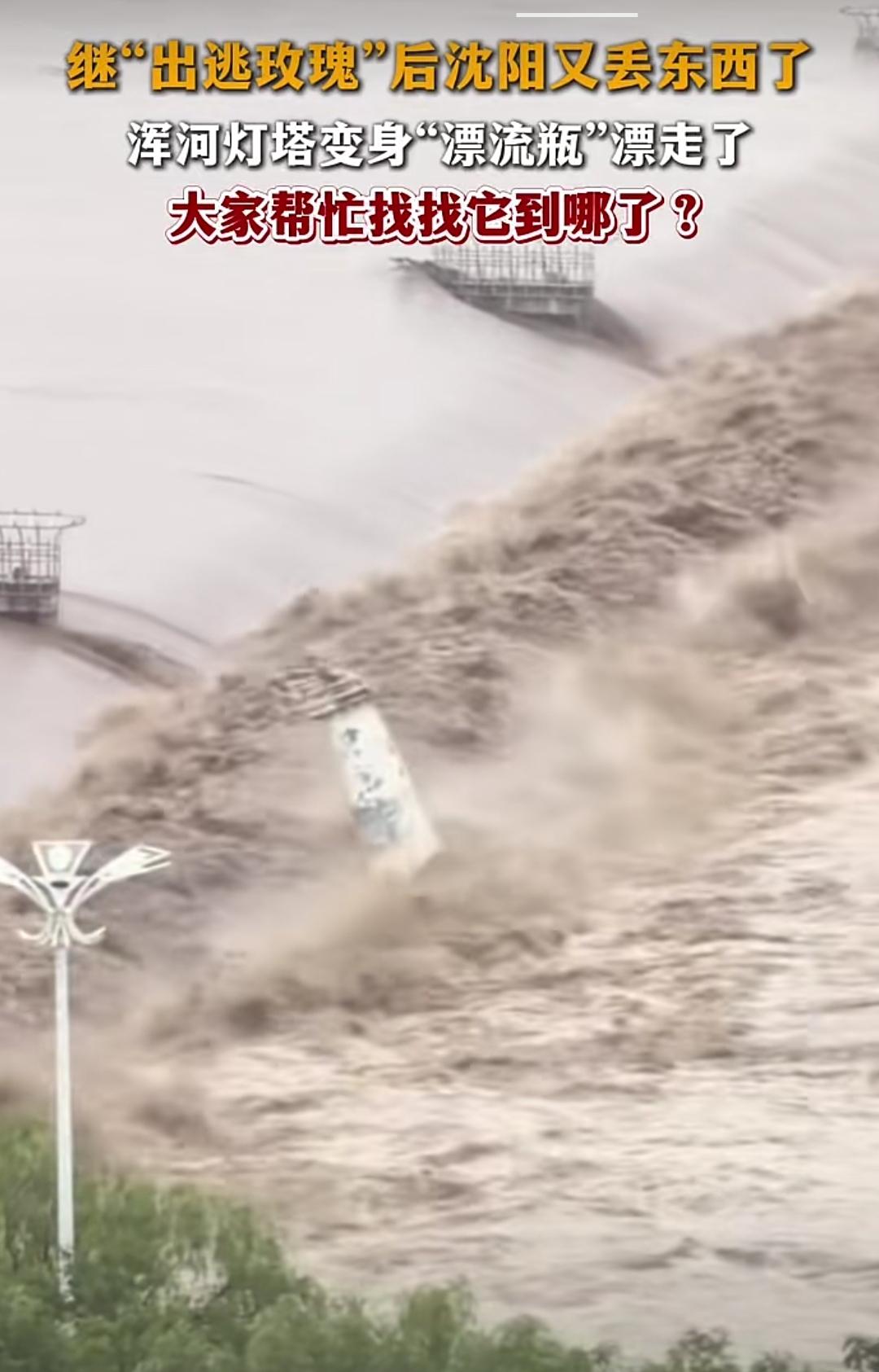 继“出逃玫瑰”后沈阳又丢东西了！浑河灯塔变身“漂流瓶”漂走了
 
沈阳特大暴雨过