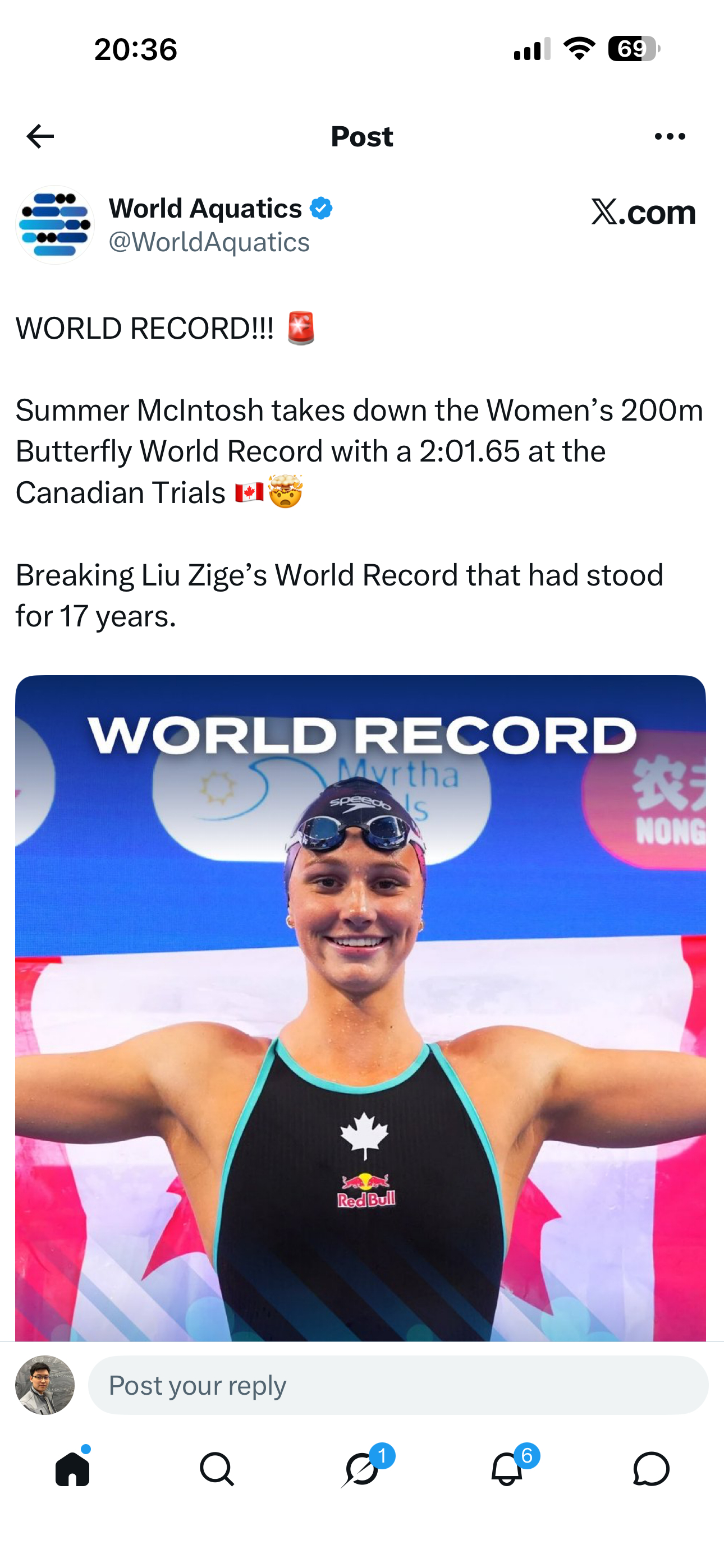 女子200蝶世界纪录终于破了！！！再也不想看鲨鱼皮记录了，拜拜👋 