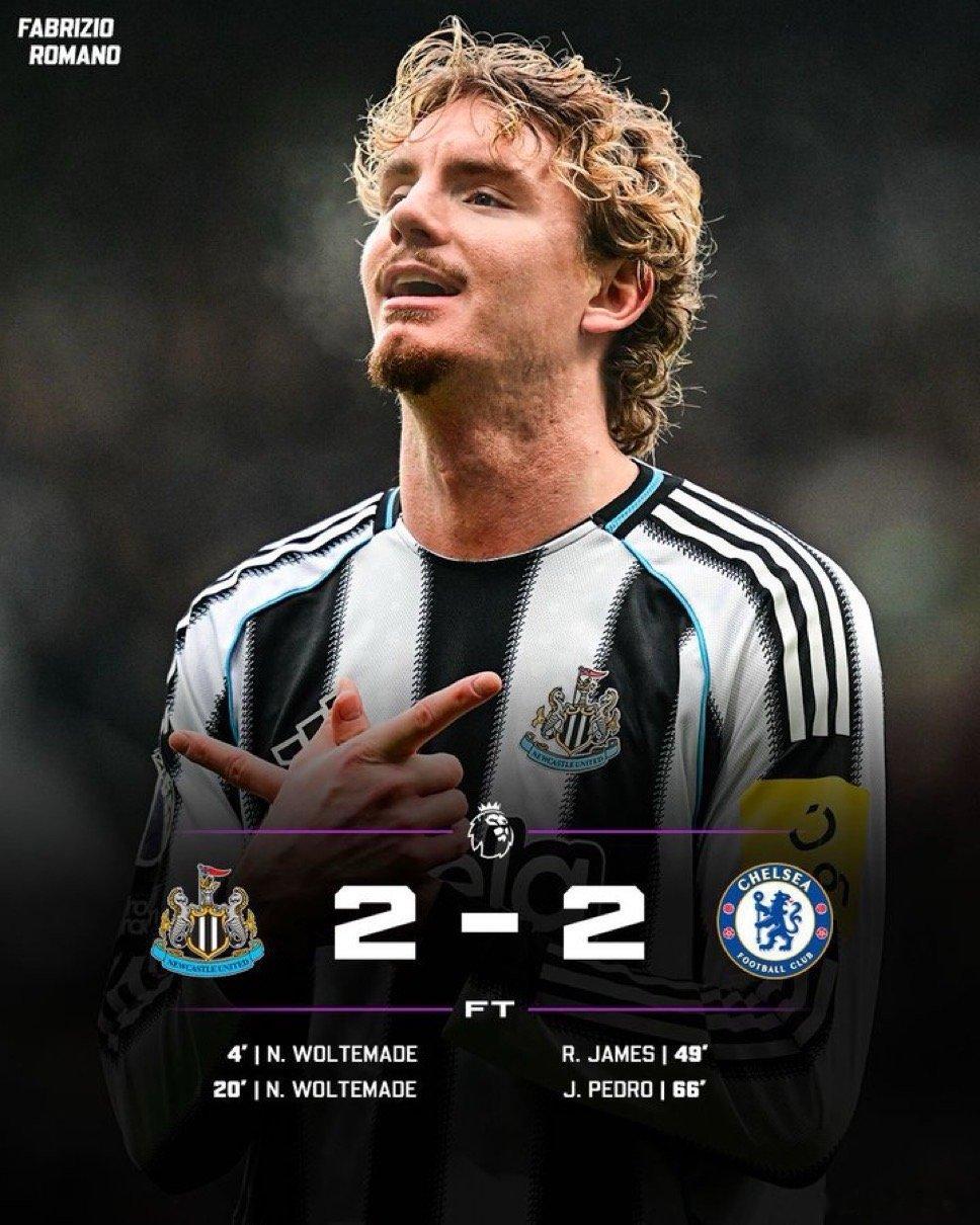 最终切尔西战平了纽卡斯尔纽卡斯尔联2比2切尔西热点现场 但是最近7场比赛切尔西只